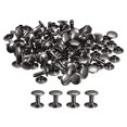 thumbnail image 1 of Unique Bargains 100 Ensembles de Rivets en Cuir Rivets à Double Calotte 9 mm Hauteur 10 mm Clous Métalliques Rivet, Noir Canon, 1 of 5