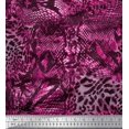 thumbnail image 1 of Soimoi Pink Modal Satin Fabric Fish & Leopard Animal Skin Fabric Prints By Yard 42 Inch Wide, 1 of 3