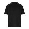 thumbnail image 3 of T-shirt à Manches Courtes pour Hommes avec Poche et Col Rabattu, Mélange Uni Coton-Polyester, Coupe Décontractée, Vert Militaire, Taille TTTG, 3 of 6