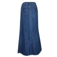 thumbnail image 4 of B91xZ Jupe Femme Taille Haute Élastique Jupe Plissée Midi Évasée, Bleu Foncé L, 4 of 5