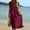 Wine, variant on pstuiky Beach Dresses for Women, Womens Summer Casual Short Sleeve Linen Dress with Pockets Round Neck Beach Sundress for Women Loose Fit Midi Dress for Vacation, Travel, or Daily Wear