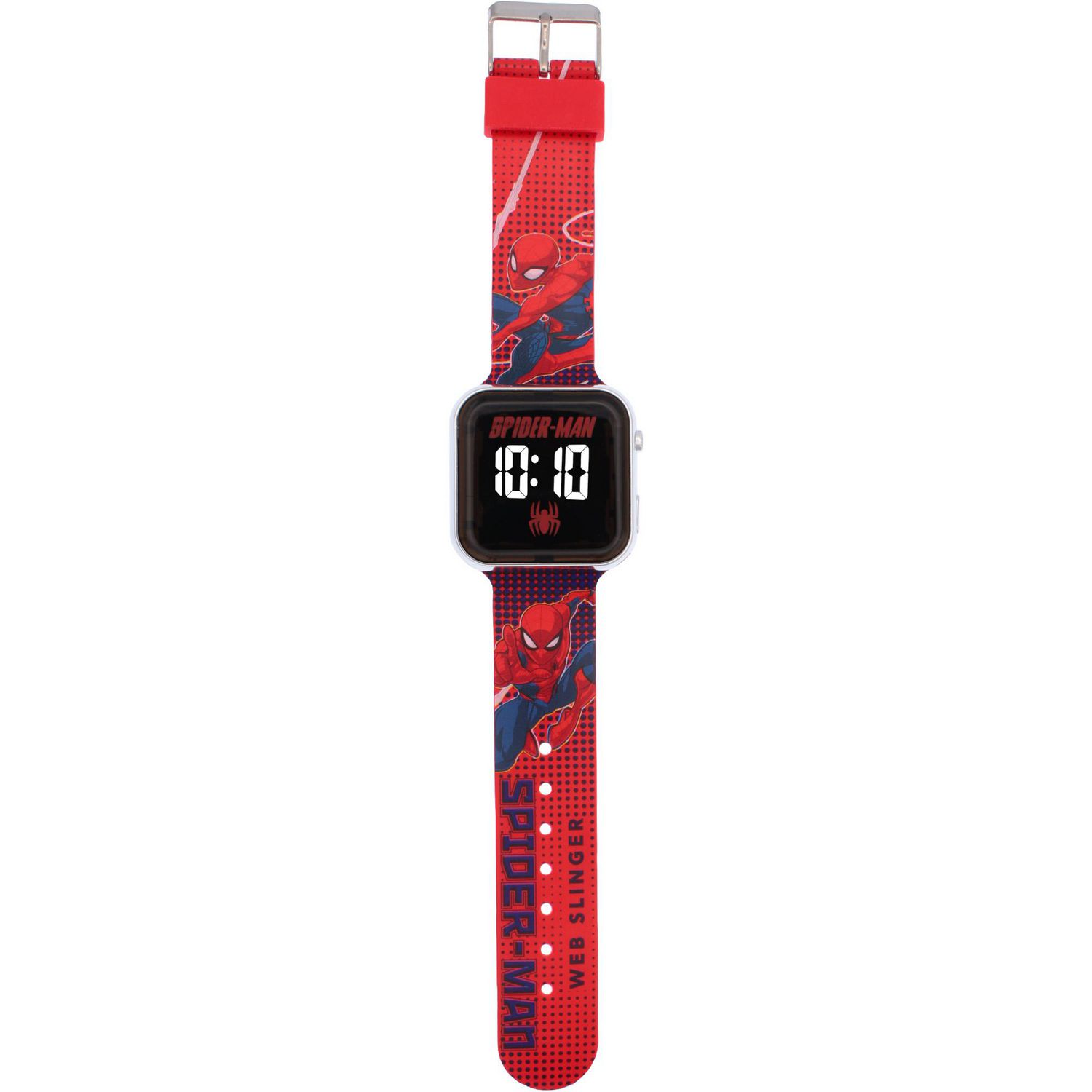 Montre LED pour enfants Spiderman avec bracelet à imprimé de personnages amusant