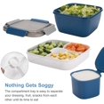 thumbnail image 2 of Salad Lunch Containers To Go, Salad Bowls With 3 Compartments, Salad Tupperware For Salad Toppings, 2 of 5
