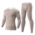 thumbnail image 1 of Men's Thermal Underwear Set Lined Base Layer Soft Warm Winter Long Top Bottom For Cold Weather, 1 of 9