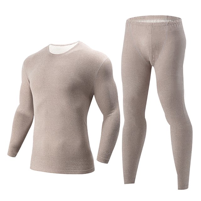 Men's Thermal Underwear Set Lined Base Layer Soft Warm Winter Long Top Bottom For Cold Weather