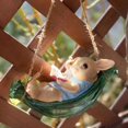 thumbnail image 1 of Statue de Jardin Balançoire Lapin Patio Animal Intérieur Extérieur Mignon Décoration Suspendue Lapins, 1 of 8