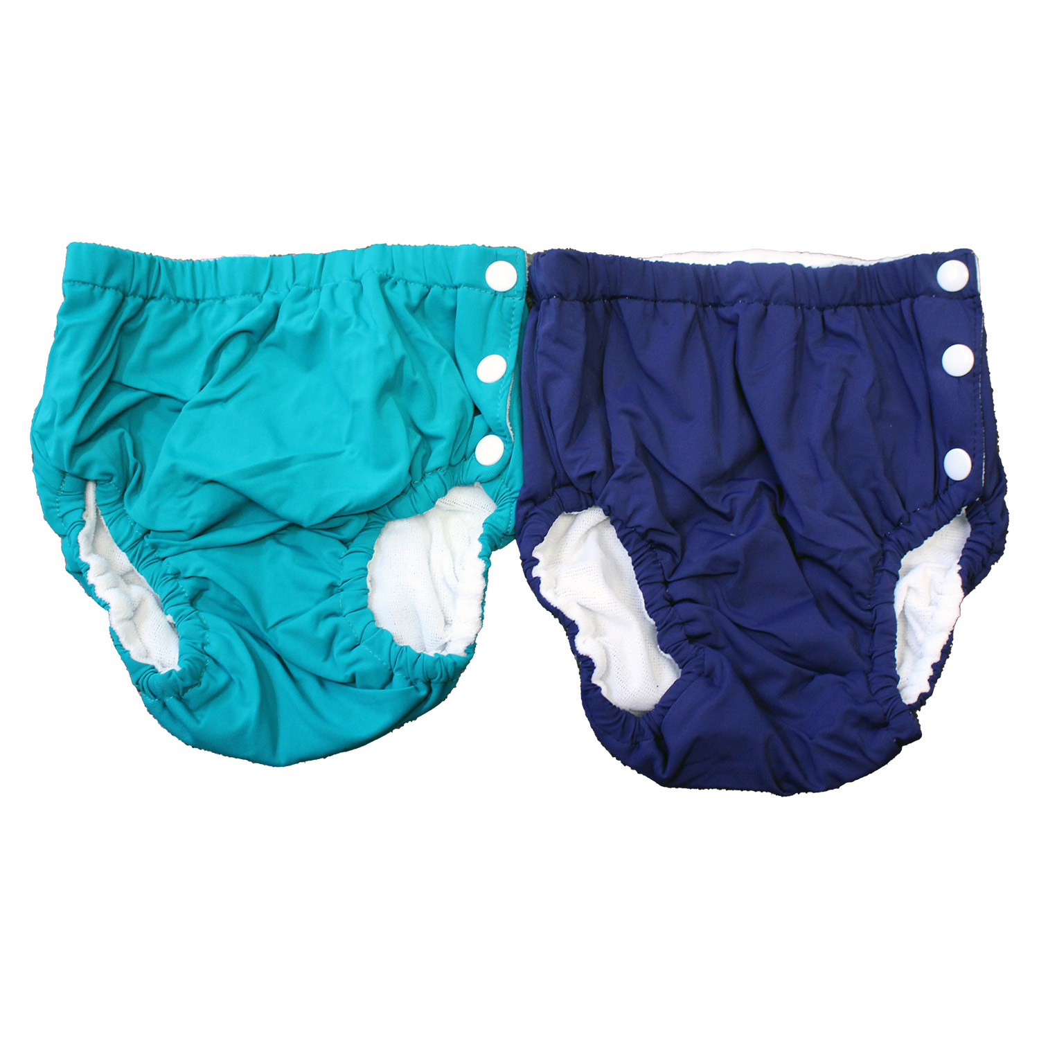 EZ Moms Reusable Baby Swim Diapers 2-Pack Size 4 (Purplish Blue/Green)