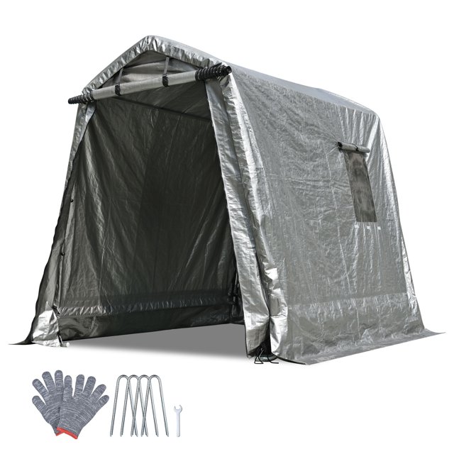 6x8 Ft Abri de Rangement Portable Garage Abri de Voiture Extérieur Moto