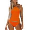 thumbnail image 1 of Gupgi 2Pcs Tankini Swimsuits for Women Tummy Control Bikini Set Halter Swim Top with Shorts Swimwear Bathing Suits, 1 of 4
