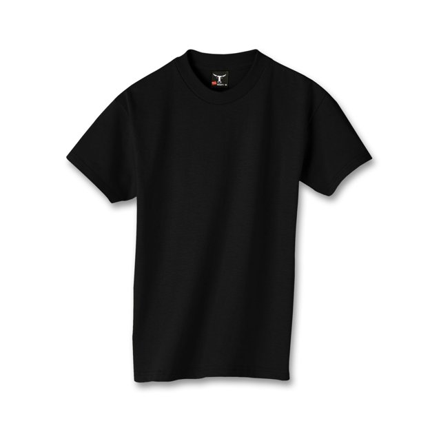 Hanes Beefy-T Boy`s T-Shirt, S, Black