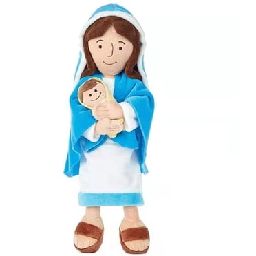 My Friend Jesus Plush, 13 Inches Jesus Plushie, Mother Mary Holding Baby Jesus Plush Toy, Stuffed Doll Present for Easter Christmas Boys and Girls