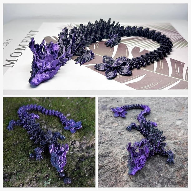 Dragon imprimé en 3D, dragon en fleur de cerisier rouge et blanc, 30,5 cm, utilisé