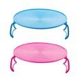 thumbnail image 1 of Minkissy 2Pcs Blue Microwave Oven Tray Rack for Home Layered Food Storage Organizer, 1 of 8