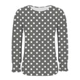 thumbnail image 4 of HAiming Chemises à Pois pour Femmes Décontractées à Col Rond Hauts à Volants Plissés Blouse Basique Chic T-Shirts de Travail, 4 of 6
