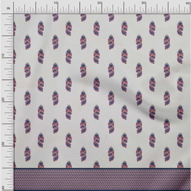 Soimoi Moss Georgette Fabric Floral & Leaves Panel Fabric Prints by Yard 42 Inch Wide