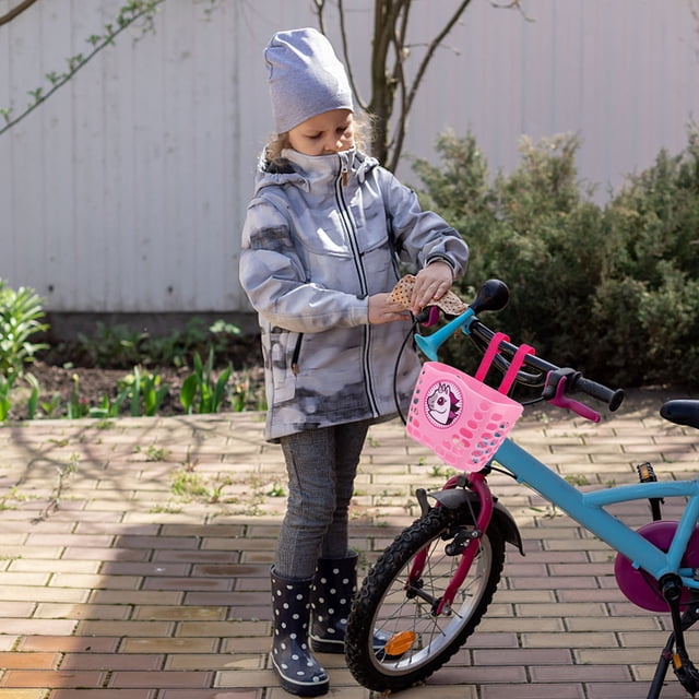 KAKOWELY Panier de Vélo en Plastique pour Enfants avec Rangement, Design Tressé, Lot de 1
