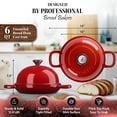 thumbnail image 2 of Enameled Cast Iron Bread Pan With Lid 9 Piece Complete Bread Baking Set | Dutch Oven for Bread Baking | 10 Inch Bread Oven with Lid | Thick Enamel | Silicone Baking Mat | Banneton | 6 Quart(Red), 2 of 6