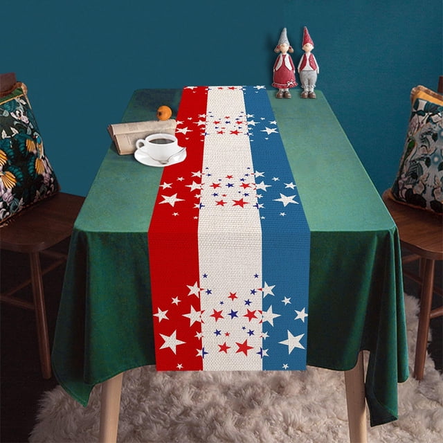 WHEANG Clearance Innovation Independence Day Decorative Table Runner Linen Durable Table Mat Border Exclusively for Strong Table Cloth