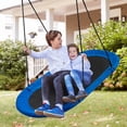 thumbnail image 3 of Patiojoy 60" Flying Saucer Tree Swing Set Outdoor Oval Swing Adjustable Hanging Ropes for Kids Blue, 3 of 7