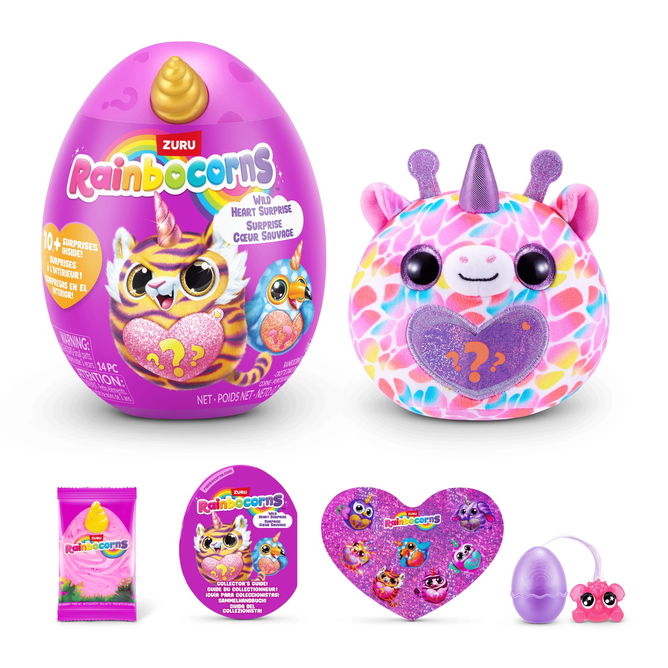 Rainbocorns Wild Heart Surprise (Assorted), Mystery Egg Soft Stuffed Animal Plush Toy by ZURU Colors May Vary