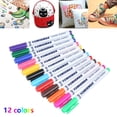 thumbnail image 1 of 12 Colors Fabric Marker Pens Acrylic Marker Pens Fabric Permanent Paint DIY Textiles T-Shirt Cloth, 1 of 9