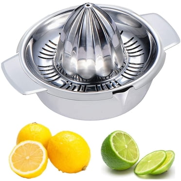 Citrus Lemon Orange Juicer Manual Squeezer Stainless Steel 304 Robust Hand Juicer Reamer Rotation Press with Juice Strainer&12 OZ Bowl, 2 Pour Spouts, Dishwasher Safe, Easy to Clean, Heavy Duty