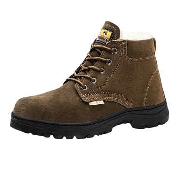 YOUSNH Labor Shoes for Men Non Smashing And Non Piercing Winter Velvet Shoes Lightweight Welding Soft Soled Work Shoes Mens Shoes AG 8
