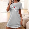 thumbnail image 2 of Amzcrzy Pyjamas pour Femmes Mode Imprimé Cœur Valentines Day Robe Décontractée Confortable à Manches Courtes Chemises de Nuit pour Femmes Valentines Day Cadeaux, 2 of 5