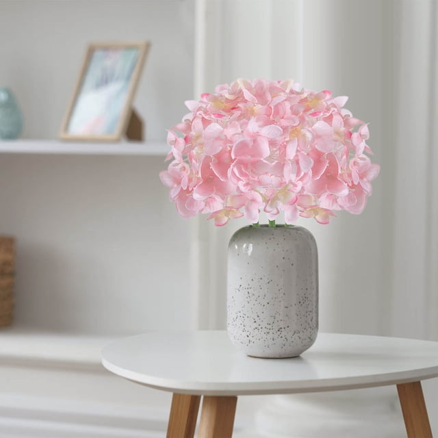Lisbinx Glued Rose Faux Hydrangea Flowers – Realistic Home Decor Fake Blooming Arrangement