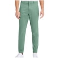 thumbnail image 1 of Men's Business Casual Pants Solid Color Zipper Button Straight Leg Pant Comfortable Stretchy Twill Trousers Green M, 1 of 6