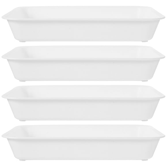 CIMAXIC Wedding 4pcs Rectangle Serving Tray Party Food Tray Large Party Catering Tray Serving Tray Reusable Wedding Platter,9.65"X6.89"X1.57"