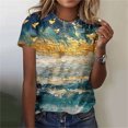 thumbnail image 2 of Penkiiy T-Shirt Imprimé Peinture Florale 3D pour Femmes G Multicolore, 2 of 5