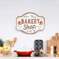 thumbnail image 3 of Northlight Gingerbread "Mrs. Claus' Bakery Shop" Metal Christmas Wall Sign - 18", 3 of 6