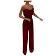 thumbnail image 1 of EQWLJWE Pantalons pour Femmes Décontractés Combinaisons pour Femmes Coupe Ajustée Taille à Volants Combinaison Décontractée Pantalons pour Femmes Liquidation, 1 of 6