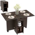 thumbnail image 1 of HOMCOM Foldable Dining Table, Drop Leaf Table with Storage for Kitchen, 1 of 10