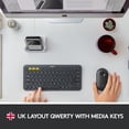 thumbnail image 4 of Logitech Clavier Bluetooth Sans Fil K380, Connexion Simultanée à Trois Appareils, Design Fin et Léger, Autonomie de 2 Ans - Gris foncé, 4 of 8