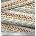 thumbnail image 3 of Soimoi Brown Silk Fabric Rose & Wild Animal Skin Patchwork Decor Fabric Printed BTY 42 Inch Wide, 3 of 3