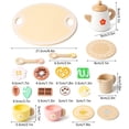 thumbnail image 3 of Simulated Tea Set For Pretend Play Wooden Afternoons Tea Toy With Tray Pastels Style Social Interaction Set Household accessories, 3 of 7
