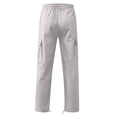 thumbnail image 4 of RKSTN Cargo Pants for Men Drawstring Solid Color Casual Multiple Pockets Trousers Outdoor Fitness Pants with Pockets, 4 of 4
