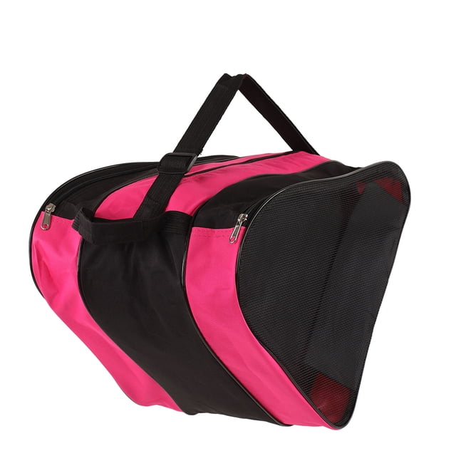 Hockey Skates Bag, Skates Bag 3 Layers Zipper For Storage Pink