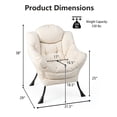 thumbnail image 4 of Costway Modern Polyester Fabric Lazy Chair Single Sofa Chair w/Side Pocket Beige, 4 of 10