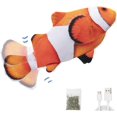 thumbnail image 1 of Electric Flopping Fish 10.5", Moving Cat Kicker Fish Toy, Realistic Floppy Fish Dog Toy, Wiggle Fish Catnip Toys, Motion Kitten Toy, Plush Interactive Cat Toys, Fun Toy for Cat Exercise, 1 of 5