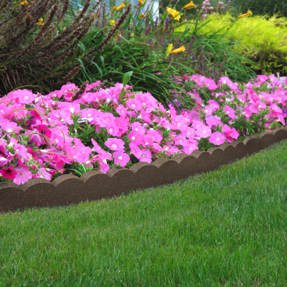 EzBorder Scallop Garden Border 2" Thick in Earth Colour - 2 Pack
