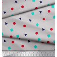 thumbnail image 3 of Soimoi Japan Crepe Satin Fabric Square,Dot & Triangle Geometric Fabric Prints by Yard 42 Inch Wide, 3 of 3