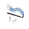 thumbnail image 1 of Ensemble de Cosplay Queue pour Chat Loup avec et Oreilles de Renard de Fête Artisanat et Fin Authentique Grand Application pour Spectacles de Performance et Gris Bleu, 1 of 6