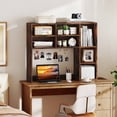 thumbnail image 4 of Costway Desktop Bookshelf Desk Storage Hutch with 7 Open Cubbies & 3 Adjustable Shelves Brown, 4 of 10