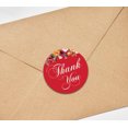 thumbnail image 3 of Darling Souvenir 45 Pcs Autocollants Floraux Ronds Rouges Merci DIY Enveloppe Sceaux-1.6 Pouces, 3 of 4
