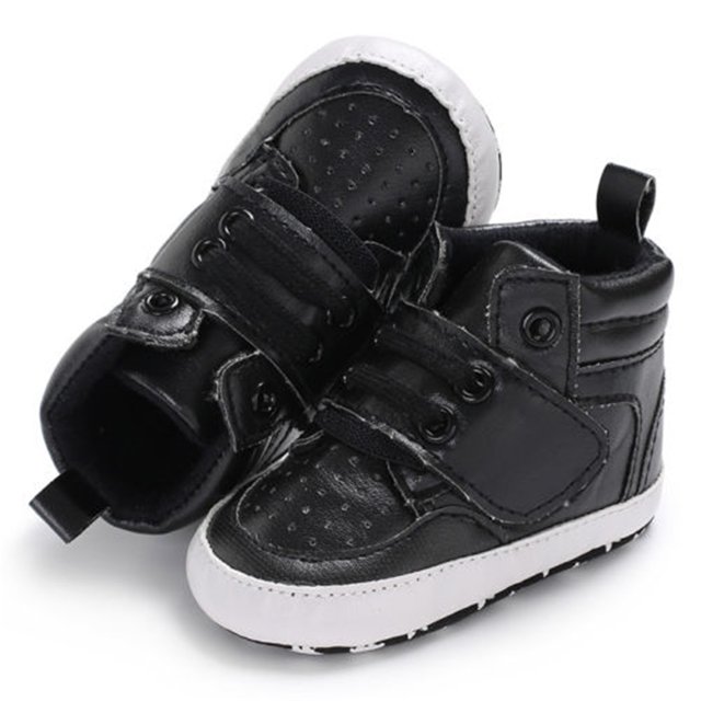 xiaxaixu Baby Solid Color Prewalker Stylish Soft High Top Flat Toddler Shoes