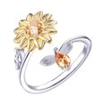 thumbnail image 2 of EGNMCR Rings Women's Anxiety Sunflower Rotating Open Relieves Anxiety Stress a ring, 2 of 5