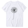 thumbnail image 4 of Liquidation d'Économies d'Été Iumwxz Tunique Coupe Classique T-Shirt d'Été Décontracté Hauts pour Femmes T-Shirt Graphique Floral Hauts T-Shirt à Manches Courtes Col Rond Hauts pour Dames Offres Hebdomadaires Date, 4 of 4